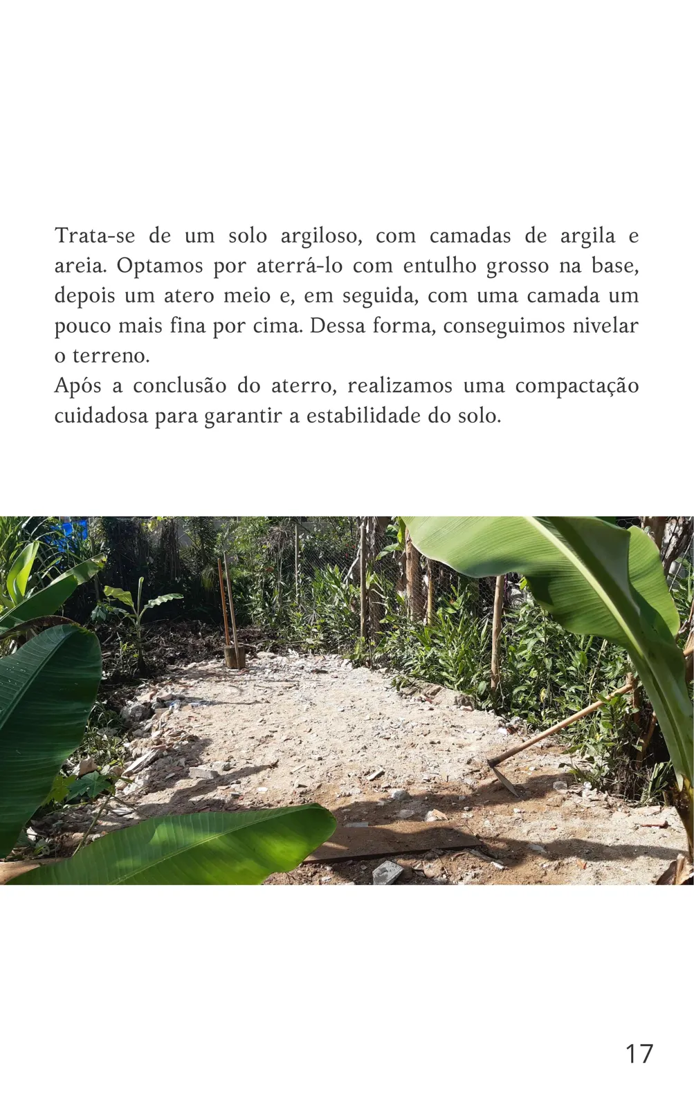 Aterro e nivelamento do terreno, camada por camada