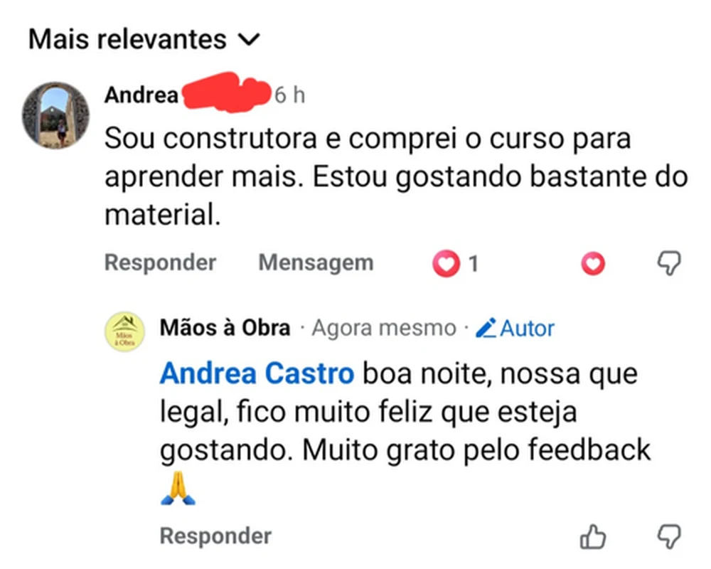 Depoimento de leitor 1