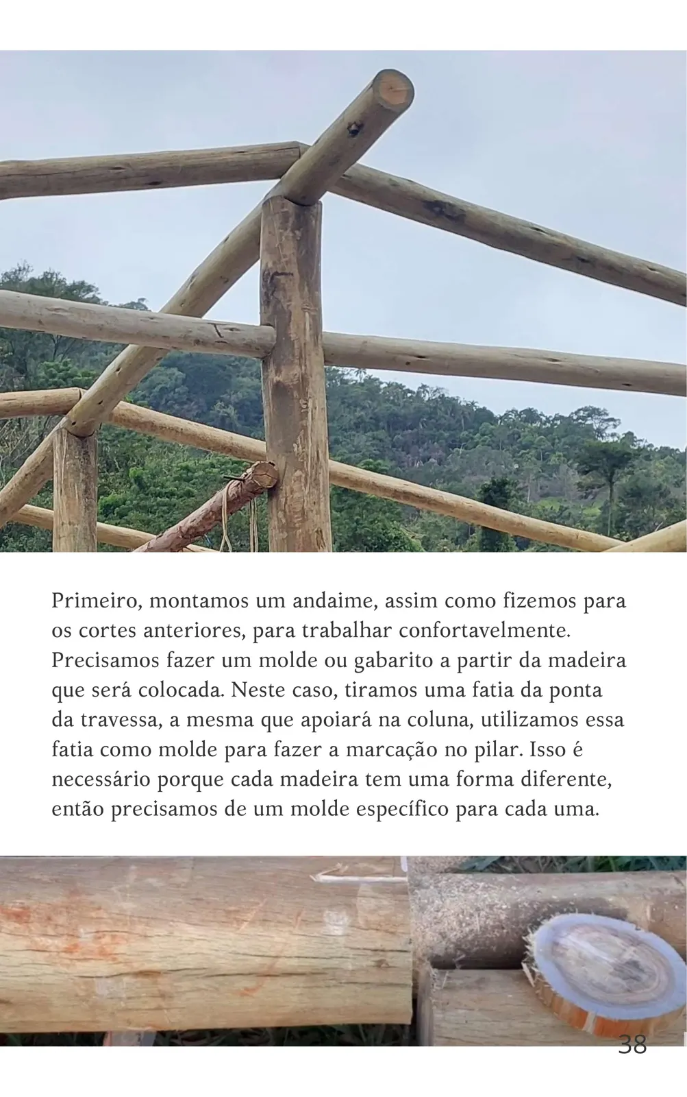 Gabarito de corte para cada travessa