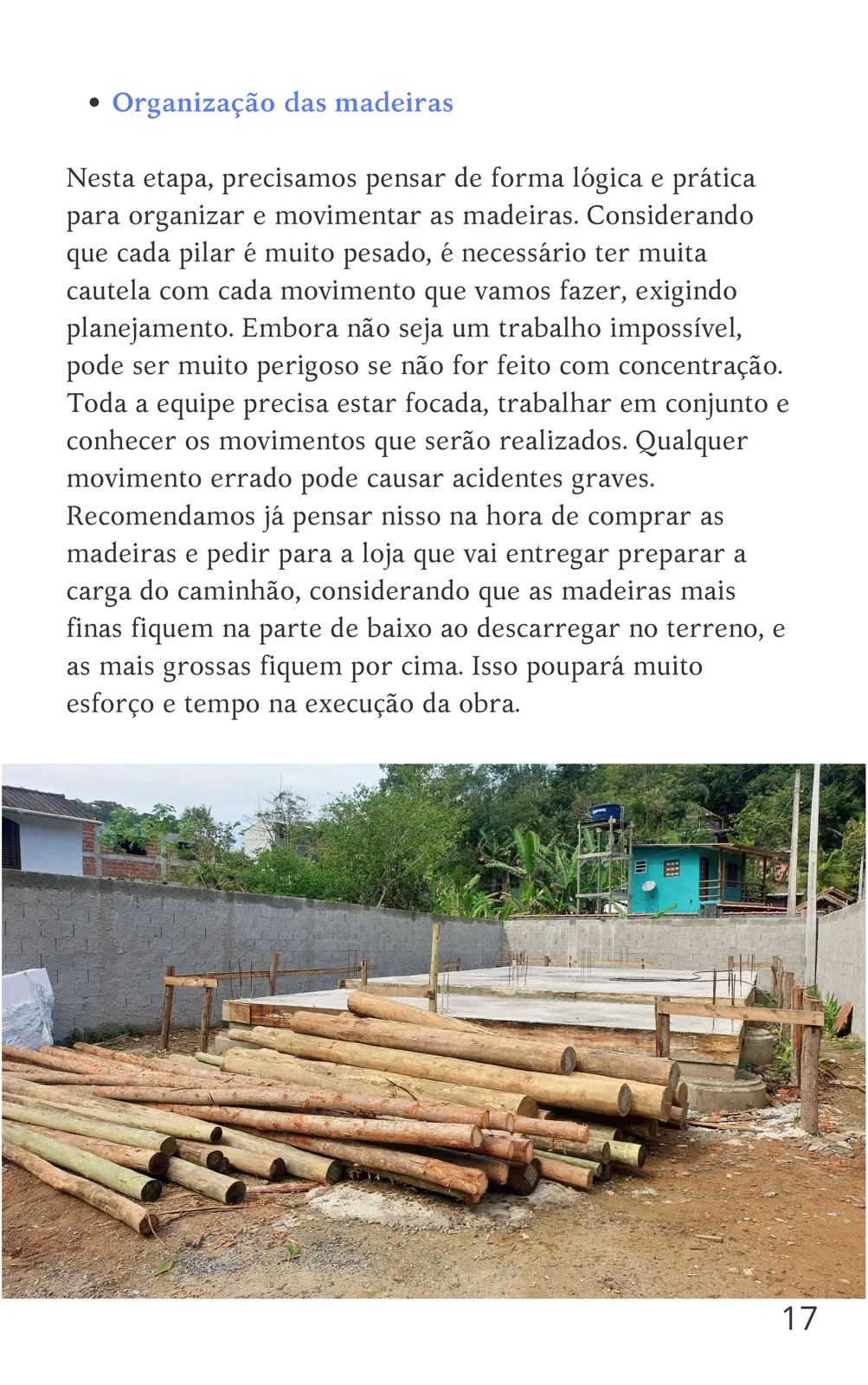 Organização e movimentação segura das madeiras