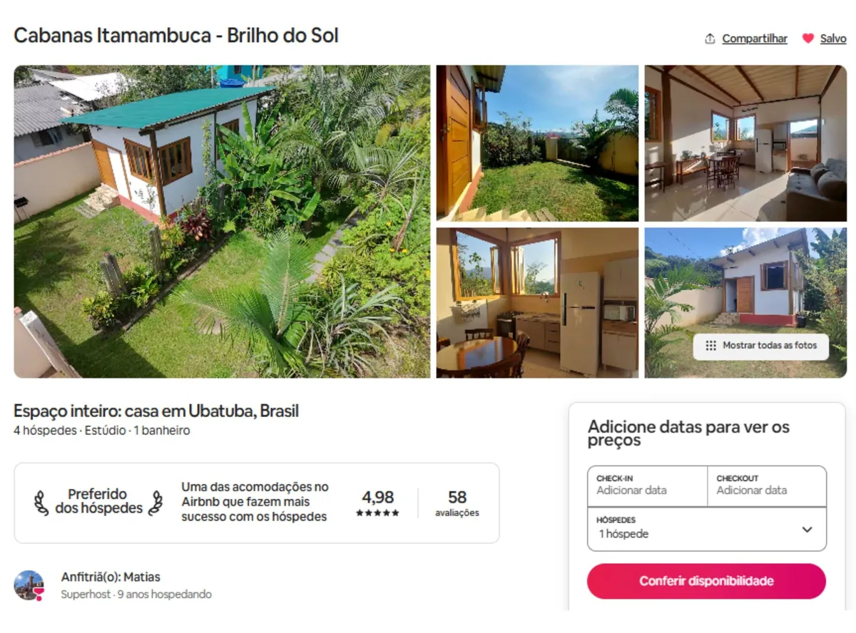 Casa construída com o método, hoje alugada no Airbnb